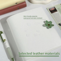 Carnet à spirales de haute qualité, mignon, en cuir personnalisé avec boucle, agenda étudiant à feuilles mobiles, 120 feuilles, design épaissi, logo personnalisé pour