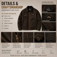 Blouson de travail pour homme en sergé de coton personnalisé, style universitaire, haute capacité de production, brodé, décontracté, manteau universitaire, OEM