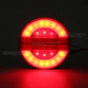 2 pièces Feux arrière LED dynamiques 24V pour remorque et camion, avec fonctions de feu stop, DRL, clignotant séquentiel et feu stroboscopique, pour voiture, bateau, bus, fourgonnette, caravane - Product Image 1