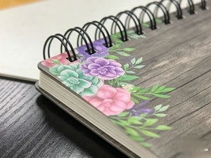 Quaderno a Spirale con Motivo Floreale e Finitura Effetto Legno Rustico, Diario per Password e Testo <span class=keywords><strong>Corsivo</strong></span>, per Casa e Ufficio, Vendita all'Ingrosso - Product Image 3