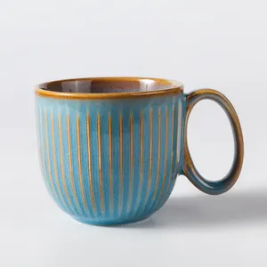 Antieke Arabische Stijl Hot Selling Aanpassen Onbreekbaar Servies Blauw Cappuccino Espresso Keramische Koffie Mokken Beker Met Logo