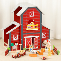 Ensemble de blocs de construction en bois Letop, ferme, jeu de tri des animaux Montessori, grand grange à empiler, jouet éducatif pour tout-petits et enfants