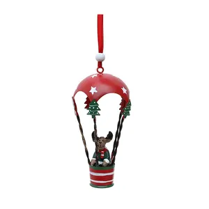 Fer forgé ballon à Air chaud Parachute pendentif créatif arbre de noël décoration pendentif ornements pour fête vacances décor