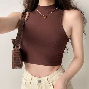 Cami d'été au design décontracté simple pour femmes Choker Débardeur <span class=keywords><strong>sans</strong></span> manches - Product Image 2