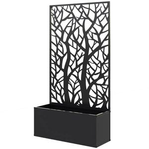 <span class=keywords><strong>Treillis</strong></span> de confidentialité personnalisé en métal pour l'extérieur avec jardinière surélevée pour lit de jardin pour terrasse piscine bain à remous en acier corten - Product Image 4