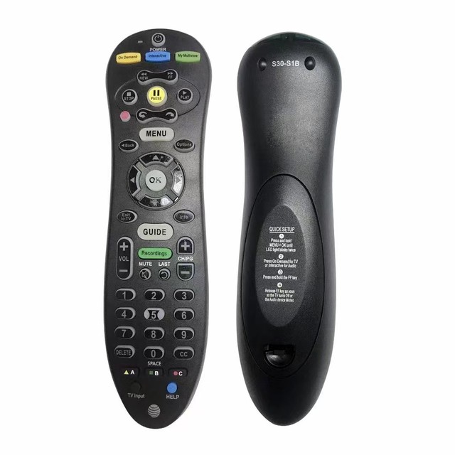 AT&T S30-S1B / S30-S1A Uverse Multi-Functional Replacement Remote Control with U-Verse Receiver Cable Box ISB7000 / ISB7005