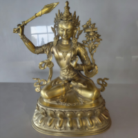 Statues en Laiton/Cuivre Traditionnelles Feng Shui Fabriquées sur Mesure, Sculptures Bouddhistes Tibétaines, Bodhisattva Manjushri Bouddha