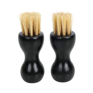 Brosse à cirer les chaussures en bois massif avec poils en bois et manche en arc pour le nettoyage et l'entretien des cuirs - Product Image 2