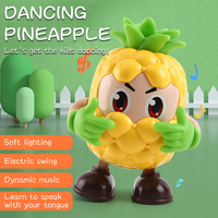 Jouet robot ananas parlant et dansant en plastique personnalisé, lumières, musique, enregistrement vocal, interactif, fonctionne sur piles, éducation précoce