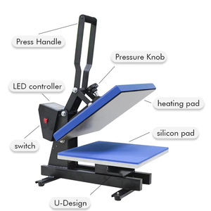 Máquina de Impresión de Camisetas 15x15, Máquina de Prensa de Calor para Logotipos 38x38, Máquina de Impresión por Transferencia de Calor por Sublimación, Prensa Manual - Product Image 1