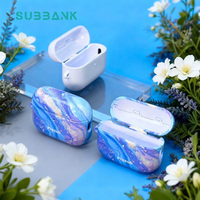 Subbank Eco-Friendly Sublimation Coated DIY Custom Cover Plastic for Airpods Pro 3 Series 4-Piece Cases