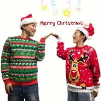 OEM adultos Unisex feo suéter de Navidad fabricante con luces LED