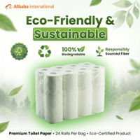 Harga Grosir Tisu Toilet 2 Ply 16gsm 24 Gulung, Kekuatan Basah Tinggi, Lembut, Tahan Lama, Kuat, Transparan, Stok Pakai Sehari-hari
