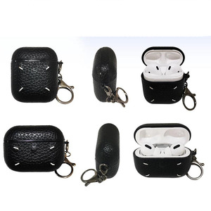 Housse <span class=keywords><strong>de</strong></span> protection en cuir cousue à quatre coins pour <span class=keywords><strong>Airpods</strong></span> Pro Wireless 1 2 3 Housse <span class=keywords><strong>de</strong></span> protection pour écouteurs - Product Image 1