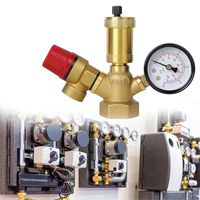 Ensemble de sécurité pour chaudière en laiton DN15 DN20 DN25, comprenant soupape de décharge de pression 6 bars, collecteur de purge d'air et manomètre pour système de chauffage