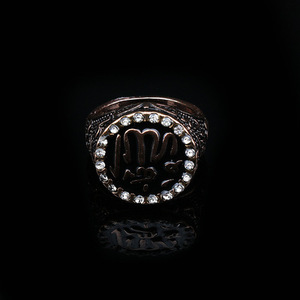 优质批发宗教类穆斯林首饰锌合金 15 克银金戒指男女款 - Product Image 4