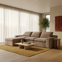 Canapé modulaire flexible à ressorts ensachés, extensible, compressé en boîte, en mousse haute densité, en forme de L, moderne