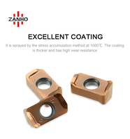 ZANHO OEM Support CNC Outils de coupe en carbure Fraise à alimentation élevée MFH03R avec revêtement PVD Insert LOGU030310ER-GM