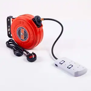 Auto Swivels Automatic Mini Wall Mount Electric Hose Reel Retractable Set Lay Flat Garden Cable Reel