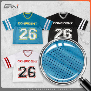 T-shirt en jersey à manches courtes pour homme <span class=keywords><strong>EtaI</strong></span>, imprimé lettres vintage, maille respirante de haute qualité, coupe ample, tendance, marque - Product Image 5