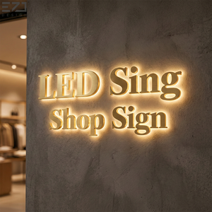 Lettres et logos 3D en acier inoxydable rétroéclairés personnalisables pour les entreprises, les magasins, les présentoirs de marques, les enseignes lumineuses, les enseignes de magasin - Product Image 2