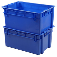 Caisse en plastique maillée empilable et durable, étanche, gain de place, couleur et logo personnalisés, conteneurs de stockage, emballage logistique