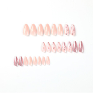 <span class=keywords><strong>Faux</strong></span> <span class=keywords><strong>ongles</strong></span> à presser en acrylique de designer, longs, style français, avec paillettes dorées <span class=keywords><strong>et</strong></span> <span class=keywords><strong>blanc</strong></span> dégradé, pour femmes - Product Image 2