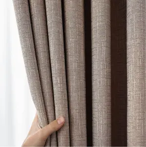 厂家供应涤棉高比例遮光窗帘面料素色窗帘