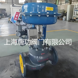Vanne de régulation pneumatique Tang Gong à siège unique DN25 à joint souple pour vapeur d'eau, huile et métallurgie - Product Image 1