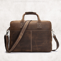 Sac à bandoulière pour ordinateur portable en cuir véritable pour homme, personnalisé, imperméable, durable, avec fermeture éclair, souple, grande capacité, luxe rétro, vente en gros