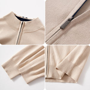 Fabricantes de ropa de hombre de moda OEM suéter de moda invierno 100% algodón Zip Up Cardigan suéteres para hombres - Product Image 4