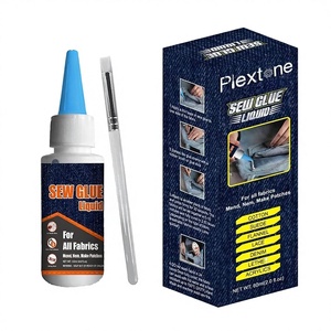 Plextone Pegamento Líquido de Secado Rápido en 1 Minuto para Coser, Adhesivo para Todo Tipo de Telas, Ropa, Cuero, Poliéster - 60ml (Reparación de Muñecas) - Product Image 1