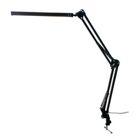 Lámpara de Escritorio LED con Brazo Largo y Plegable de 12W, con Pantalla Flexible Tipo Domo, Protección Ocular, para Computadora y Oficina
