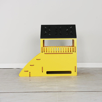 Youlite YCA124 Professionell Gefertigtes Modernes Indoor-Katzenhaus Luxuriöses MDF-Haustierbett für Kleine Rassen Stilvolles Dreieckiges Möbelstück