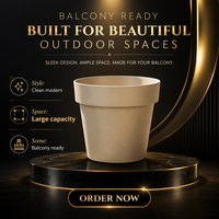 Pot en plastique imitation terre cuite avec logo personnalisé, léger, pour jardin extérieur
