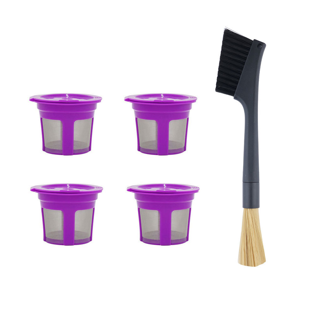 Purple-4Pcs + Brosse double tête-Sac en PP
