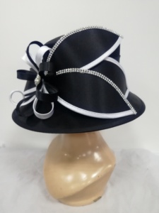 Chapeaux en feutre <span class=keywords><strong>de</strong></span> Satin pour femmes, étui dur, à la mode, large bord, soirée formelle, église, nouvelle collection, élégant, pour l'été - Product Image 2