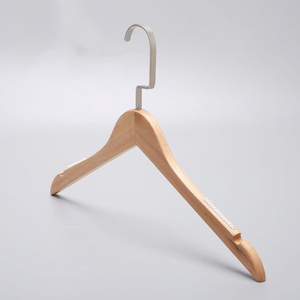 En stock cintres en bois de luxe couleur naturelle/noir pas cher hommes ou femmes armoire/salle de bain/accessoires de salon - Product Image 1