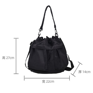 Portable Utility Thick Soft Reusable Girls <strong>Crossbody</strong> <strong>Bag</strong> Retro Drawstring Ripstop <strong>Nylon</strong> Shoulder <strong>Bags</strong> <strong>Nylon</strong> Bucket <strong>Bag</strong> - Product Image 3