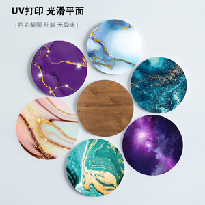 Sous-verres en céramique de Quanzhou, ronds, imprimés UV, surface lisse, sous-verres promotionnels avec motifs colorés pour la maison et la voiture - Product Image 1