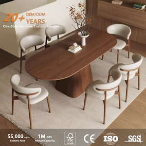 <span class=keywords><strong>Tavolo</strong></span> da Pranzo Ovale in Legno Massello Stile Retrò Francese, <span class=keywords><strong>Tavolo</strong></span> in Noce per Piccoli Spazi, Set <span class=keywords><strong>Tavolo</strong></span> <span class=keywords><strong>e</strong></span> <span class=keywords><strong>Sedie</strong></span> Mid-Century con Sensazione di Qualità Premium - Product Image 2