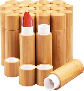 Bamboo <b>Lip</b> Balm Tubes 5ml Refillable Empty Lipstick <b>Lip</b> <b>Gloss</b> Containers for DIY Standing Type Single Tier Modern - Product Image 2