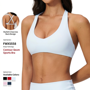 Completo Sportivo Senza Cuciture in Seta Ghiaccio Rinfrescante, con Taglio a V Incrociato, Morbido e Modellante, a Costine, Leggings a Zampa e Reggiseno Sportivo ad Alto Supporto - Product Image 1