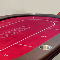 Luxuriöser Runder Pokertisch für 8 Spieler aus Italienischer Fertigung, Klappbar, Holz, Ovales Design für Mahjong- und Pokerspiele