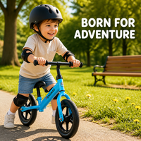Vélo d'équilibre pour enfants en acier carbone bleu, léger, sûr, livraison rapide, petit MOQ, siège réglable de 10 pouces, pour les tout-petits de 2 à 6 ans