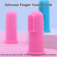 Accessoire de soin buccal pour animaux de compagnie à livraison rapide, brosse à dents en silicone double face à poils doux