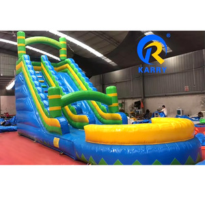 Tobogán acuático inflable comercial de PVC para palmeras tropicales con piscina para uso doméstico y exterior para adultos y niños - Product Image 4