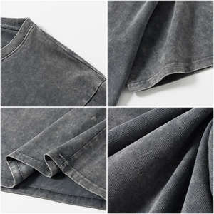 Fabricante de Ropa, Camiseta Gráfica Personalizada con Estampado DTG, Lavada al Ácido, Estilo Vintage, Oversize, para Hombre, Ropa Urbana - Product Image 3