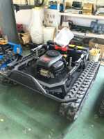 Cortadora de Césped Profesional a Gasolina con Control Remoto, Motor de 4 Tiempos y 608cc, 22PS, Cuchilla Metálica Recta, Herramienta de Jardín de Grado Industrial para Césped