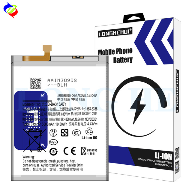 New 5000mAh EB-BA315ABY Mobile Phone Battery for Samsung A31/A32/A22/F22 4G/A325/A225